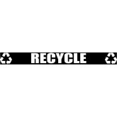 Outdoor Recycling Decal for Recycling Receptacle - White on Clear, “RECYCLE”